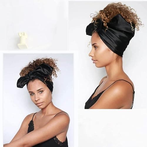 vimate 35" Square Silk Like Head Scarf - Women's Fashion Satin Scarf Bandana for Hair Wrapping at Night. thumbnail 5