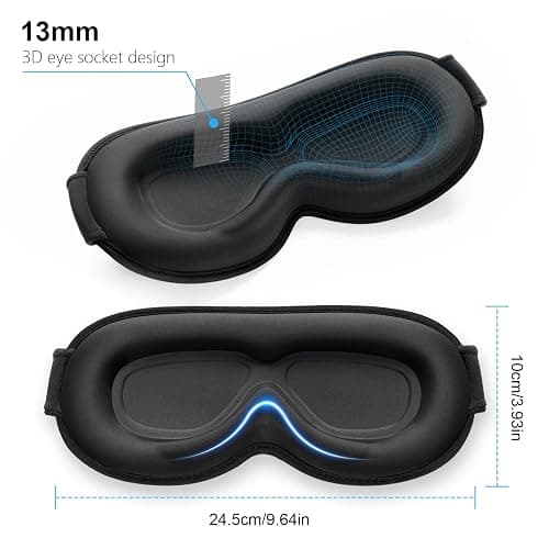 Gritin 100% Blackout Sleep Eye Mask for Women Men, Zero Pressure Sleep Mask | Ergonomic Design 3D Cutout Eye Movement and Eyelash Friendly Night Blindfold, Ultra Soft Comfortable for Sleeping thumbnail 9