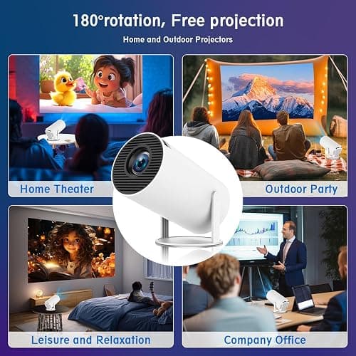 Mini Projector, HY300 PRO Portable Projector, Smart Projector Support 4K 1080P with Dual-Band WIFI6 5G Wireless 5.4 Bluetooth, 200 ANSI, Auto Keystone Correction, 35"-130" Screen Video Projector thumbnail 8