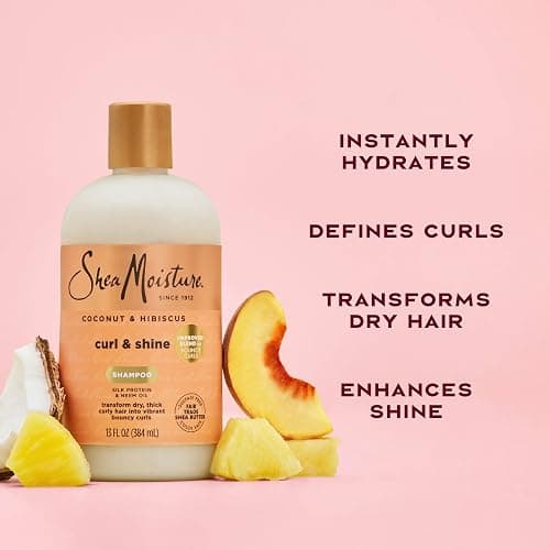 SheaMoisture Curl and Shine Coconut Shampoo Coconut & Hibiscus for Curly Hair Paraben Free Shampoo 13 oz thumbnail 4