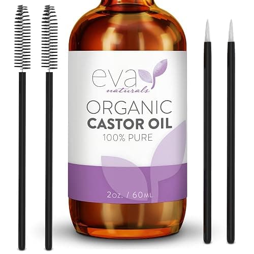 Eva Naturals Organic Castor Oil – 100% Pure, Cold-Pressed & Unrefined – Organic Oil for Hair, Eyelashes & Eyebrows – Helps Condition, Nourish, Strengthen & Revive Appearance – Hair & Lash Care, 2 oz - Image 1