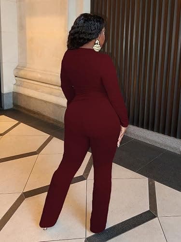 Women's 2 Piece Lounge Sets Crop High Wasit Foldover Flare Leggings Pants Casual Workout Outfits Tracksuit thumbnail 4