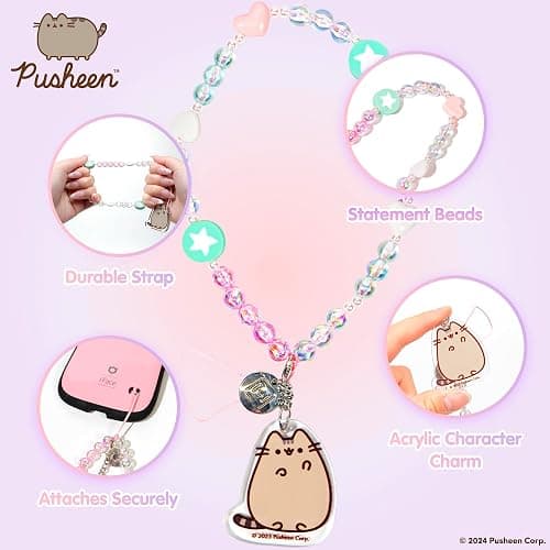 iFace Pusheen the Cat Beaded Wristlet Universal Charm Strap - Wrist Strap for Cell Phone Camera Keys AirPods thumbnail 2