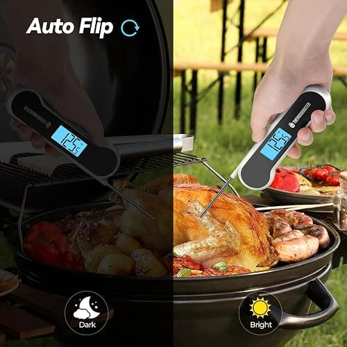 0.5 Sec Instant Read Meat Thermometer Digital with ±0.5℉ Precision, Food Thermometer for Cooking Kitchen Gadgets, Oven Grill Candy BBQ Essentials Accessories, Gifts for Him Dad Men Birthday, White thumbnail 4