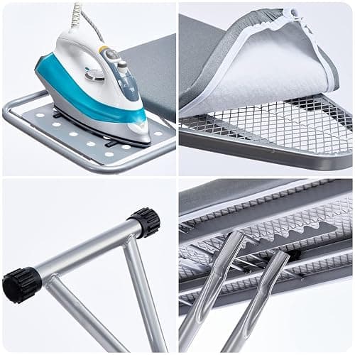 BKTD Ironing Board, Heat Resistant Cover Iron Board with Steam Rest, Non-Slip Foldable Ironing Stand. Heavy Sturdy Metal Frame Legs Iron Stand(13 * 34 * 53 Inches) (Silver Gray) thumbnail 6
