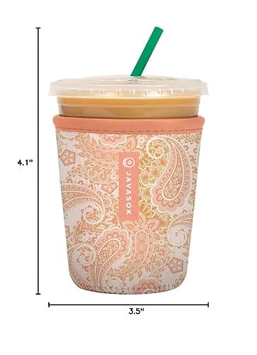 Sok It JavaSok Iced Coffee & Cold Soda Insulated Neoprene Cup Sleeve (Paisley Dreams, Small: 16-20oz) thumbnail 3