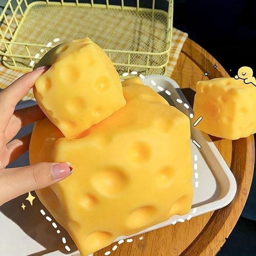 2026 New Yellow Big Cheese Squishy, Soft Novelty Squeeze Cheese, Rebounding Jumbo Squishy-Cheesess Stress & Anxiety Relief Fidget Gift for Adults (4.33in) (Square Cheese) thumbnail 5