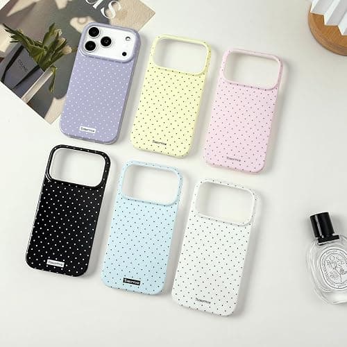 Reownest for iPhone 17 Pro Case,Cute Polka Dot Aesthetic Phone Cover-Pink | Simple Stylish,Soft TPU Shockproof Protective Phone Case,for Women Girls thumbnail 6
