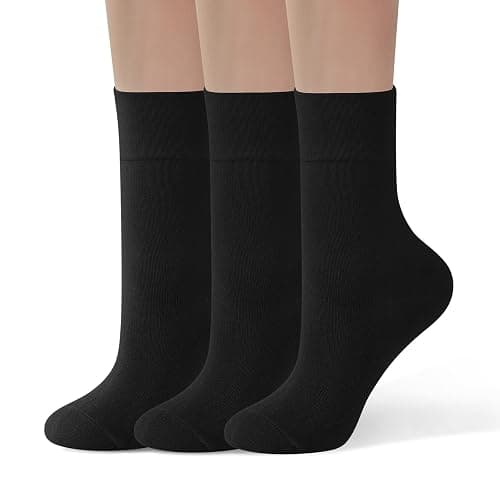 ANDERE ARTE Womens Viscose Bamboo Crew Socks Casual Calf Dress Socks Soft Above Ankle Sock 3-5 Pairs - Image 1