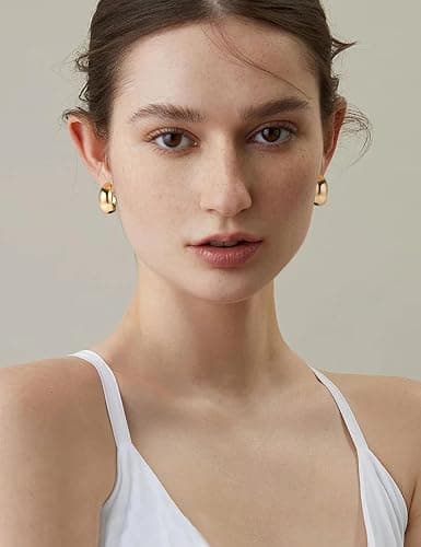 YADOCA 9 Pairs Gold Clip on Earrings for Women 14K Gold Plated Waterdrop Chunky Clip on Hoop Earrings No Piercing Fake Earrings Set thumbnail 4