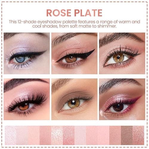 AMY'S DIARY 12Color Light Pink Purple Eyeshadow Palette, Long-Lasting, and Highly Pigmented. Elevate Your Eye Makeup– Unleash Your Unique Style (07#) thumbnail 2