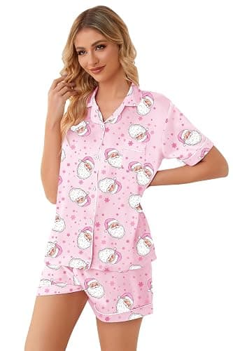 Schbbbta Girls Womens Pajamas, Satin Silky Pjs Set Kids 2Pcs Button-Down Nightwear Sleepwear Gift for Mommy and me thumbnail 6