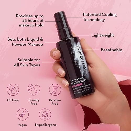 Skindinavia The Makeup Finishing Spray, Bridal Makeup Setting Spray, All-Day Wear, Long-Lasting Up to 16+ Hours, Heat-Resistant & Waterproof, Wedding Day, Bridal Shower Gift, 2.0 Oz thumbnail 2