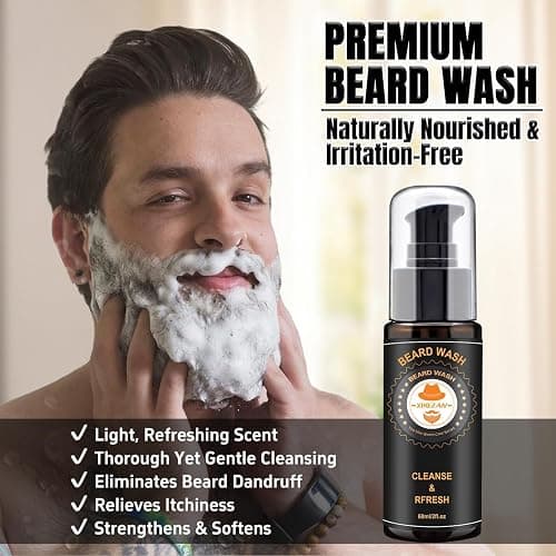 XIKEZAN Beard Grooming Kit for Men Gifts w/Beard Conditioner, 2 Scent Oil, Birthday Christmas Gifts Secret Santa Stocking Fillers Gifts for Men Him Dad Husband Boyfriend Fathers Valentines Gift Set thumbnail 3