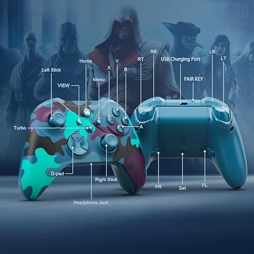 Nonbliep Wireless for Xbox Controller, Compatible with Xbox One X|S, Xbox Series X|S, PC, Special Edition Custom Wireless Controller with 6-Axis Motion Control/3.5mm Audio Jack/Dual Vibration/Turbo thumbnail 7