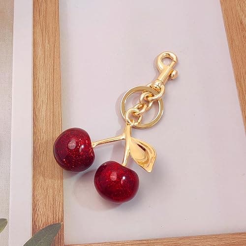 Nalefow 3PCS Vintage Pearl Bag Extender Chain Purse Strap Extenders Sweet Cherry Bag Charm Keychain Purse Handbags thumbnail 2