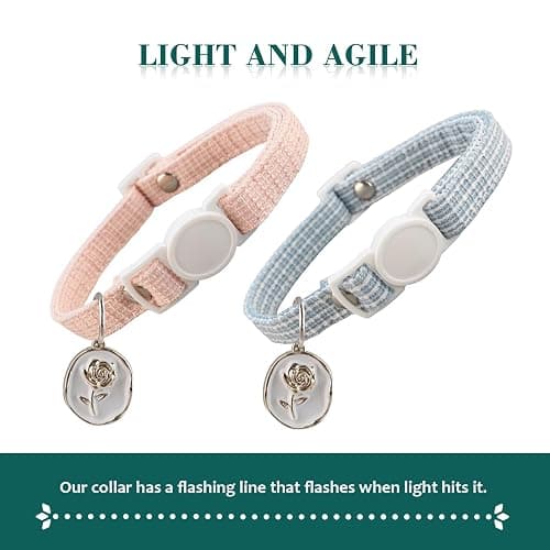 Breakaway cat collar two pack pink and blue thumbnail 3