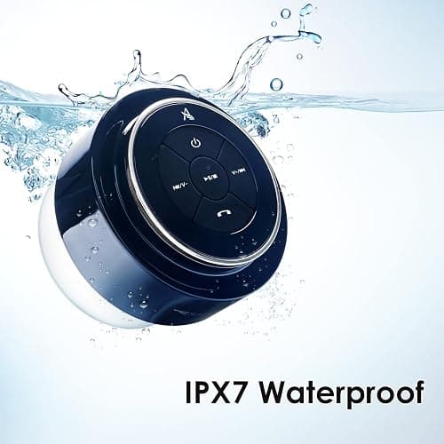 XLeader SoundAngel Mate, Upgraded, Pro Shower Speaker, Certified IPX7 Waterproof Bluetooth Speaker, with Suction Cup, Hook, Built-in Mic, Crystal Sound&Rich Bass, 12H Playtime, Ideal Gifts, Silver thumbnail 8