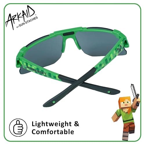 ARKAID Official Minecraft Boys Sunglasses | UV400 | One Size Fits Most Kids thumbnail 3