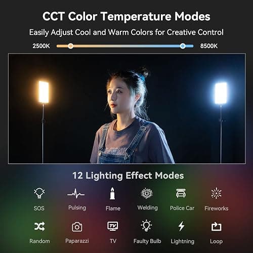 SMALLRIG RGB Video Light, RM120 Portable on Camera Light, 5000mAh 2500K-8500K CRI 98+, Éclairage de Vidéoconférence Professionnel Full Color LED Light Panel pour Vlog, Photography - 3808 thumbnail 6