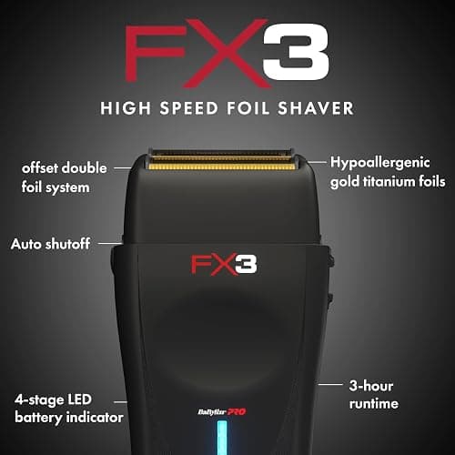 BaBylissPRO Barberology Double Foil Shaver FXX3SB FX3 Professional High-Speed Electric Shaver thumbnail 5