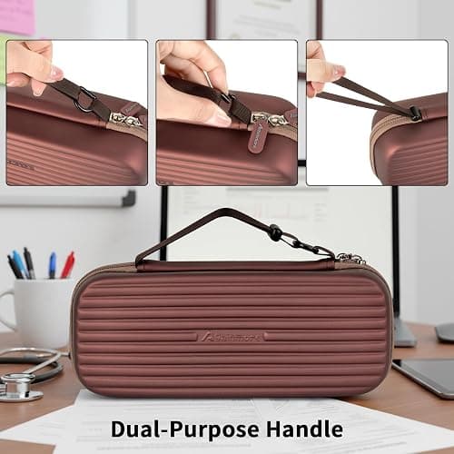 Againmore Stethoscope Case for 3M Littmann Classic III and BP Cuff-Brown | Also Fits Paramed, for FriCARE and for Scienlodic; Layered Pockets Organize Medical Tools, Case Only thumbnail 7