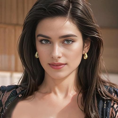 FOURPG 10 Pairs Hypoallergenic Chunky Gold Dangle Earrings for Women Trendy Thick Gold Plated Hoop Earrings Set Lightweight Jewelry thumbnail 2