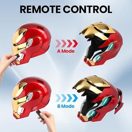 Iron-Man MK50 Electronic Cosplay Helmet, Voice，Touch Control with LED Eyes | Movable rear and ear panels ease wearing, while sound effects and remote operation add realism for display and events. thumbnail 4