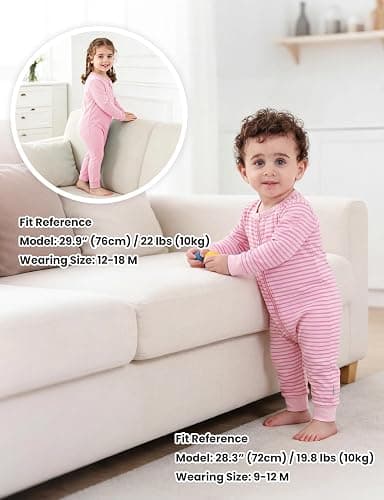 Jimonda Baby Sleeper Rompers,Unisex Boys Girls Zip-Front Pajamas One-Piece Footless Outfit 0-24 Months (Pack of 2 thumbnail 6