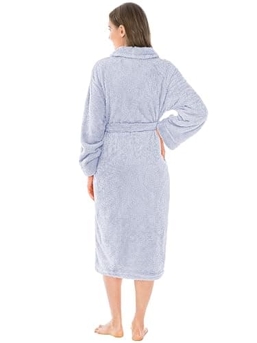 PAVILIA Premium Womens Plush Soft Robe Fluffy, Warm, Fleece Sherpa Shaggy Bathrobe thumbnail 2