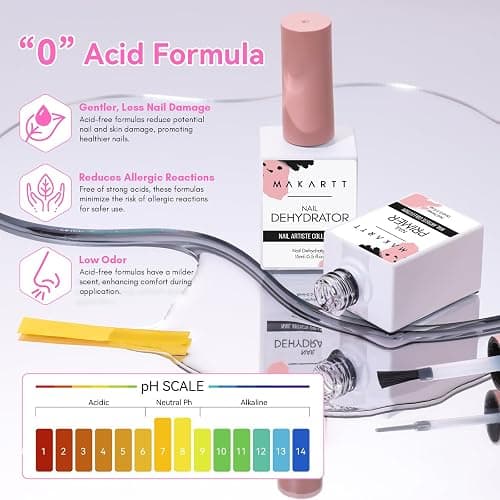 Makartt Nail Dehydrator and Primer Set: Acid Free Air Dry Nail Prep Dehydrate and Hema Free Nail Primer Professional Long-lasting for Acrylic Nails Powder UV Gel Polish(15ML/0.5 oz) thumbnail 5