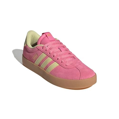 adidas Women's VL Court 3.0 Sneaker - 5 - Pink Fusion/Powder Yellow/Gold Metallic thumbnail 4