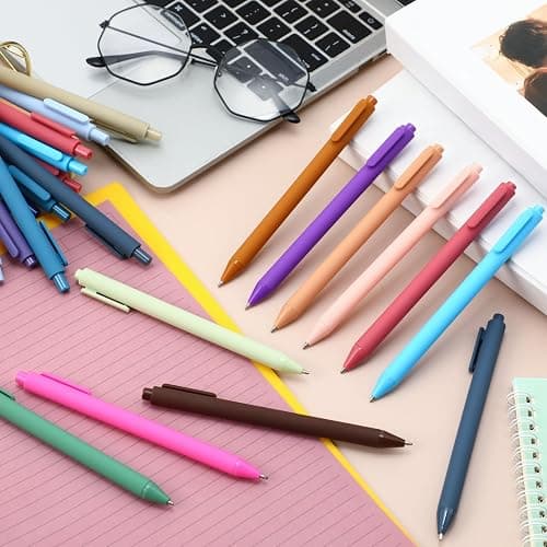 Dinifee 100 Pcs Ballpoint Pens Bulk Retractable Writing 1. 0 mm Black Ink Cute Pens Smooth Writing Color Fancy Gift for Teacher Student Employee Office School Home Baby Shower Supplies (Morandi) thumbnail 2