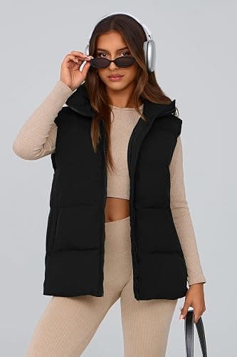 PRETTYGARDEN Women's Puffer Jacket Vests 2025 Fall Casual Sleeveless Stand Collar Zip Up Coats Warm Winter Outerwear thumbnail 8