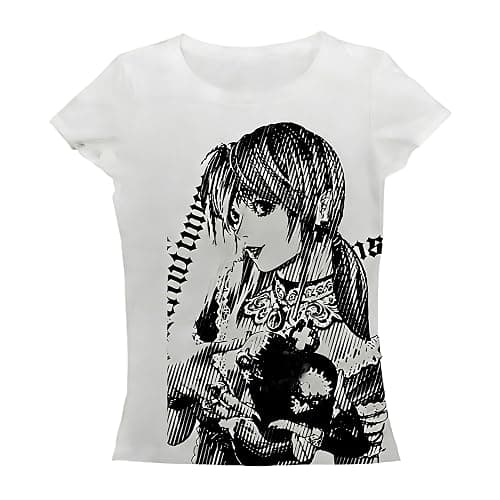 Graphic Tees Y2k Baby Tee Teens 2000s Vintage T Shirts Emo Grunge Printed Summer Crop Tops 2024 - Image 1