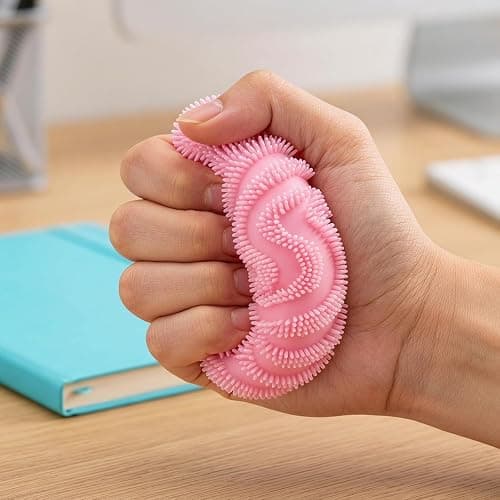 Fuzz Ball Squishy Stress Ball, Stress Fun Desk Fuzz Squeeze Ball, Plush Squeeze Ball for Desktop (Pink) thumbnail 2