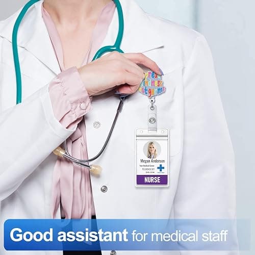 Plifal Badge Reel Holder Retractable with ID Clip for Nurse Nursing Name Tag Card Motivational Inspirational Be Kind Nursing Student Teacher Doctor RN LPN Medical Assistant Work Office Alligator Clip thumbnail 7