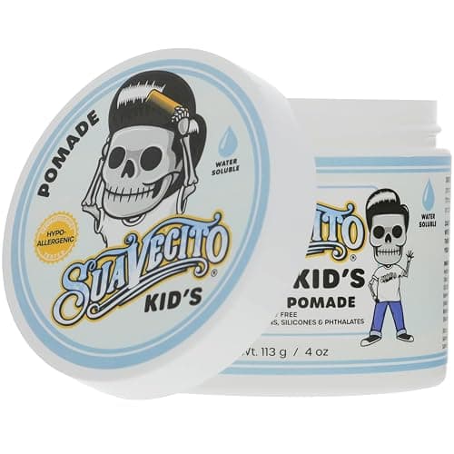 Suavecito Kid's Pomade Calming Chamomile Scent Light Hold 4 oz. - Water Based Flake Free Hair Gel - Dermatologist-Tested, Hypoallergenic Formula - Free of Sulfates, Parabens, and Phthalates thumbnail 7