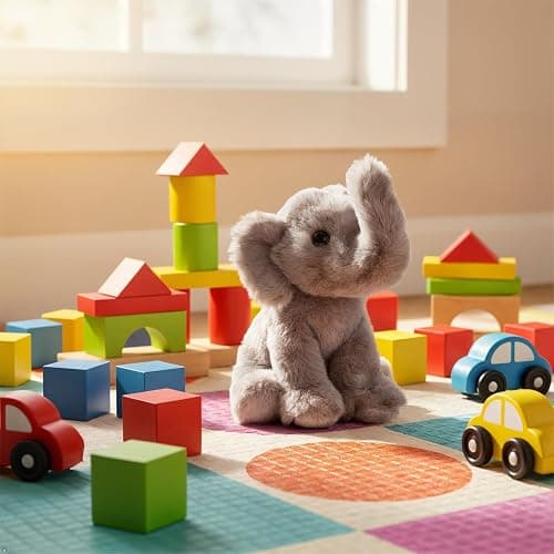 The Petting Zoo Elephant Stuffed Animal Plushie, Gifts for Kids, Wild Onez Babiez Wildlife Animals, Elephant Plush Toy 6 Inches thumbnail 2