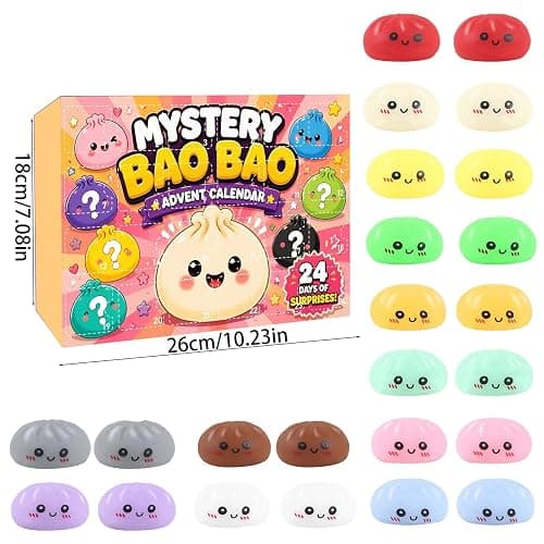 24 Grid Squishy Advent Calendar 2026 Countdown Calendar | Mini Kawaii Squeeze Dumpling, Stress Relief Fidget Squishies Gifts thumbnail 3