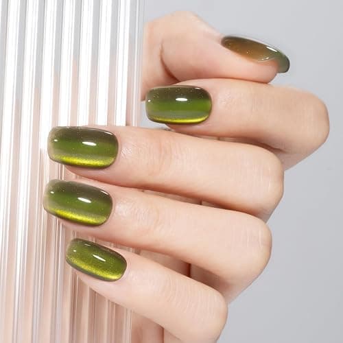MAYCHAO 15ML Cat Eye Gel Nail Polish 1Pc Aurora Green Gel Polish with Magnet Soak off Holographic Magnetic Nail Polish for Nail Art Manicure Salon DIY at Home, 0.5 OZ thumbnail 3