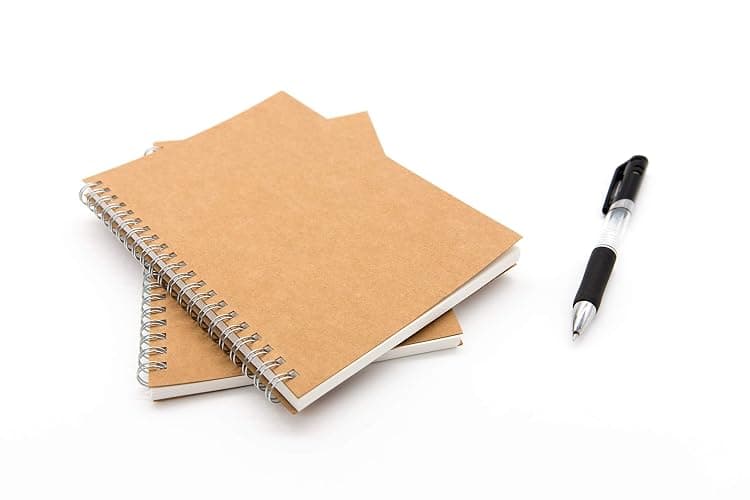 Soft Cover Spiral Notebook Journal 2-Pack, Blank Sketch Book Pad, Wirebound Memo Notepads Diary Notebook Planner with Unlined Paper, 100 Pages/ 50 Sheets, 7.5 inch x 5.1 inch (Brown) thumbnail 3