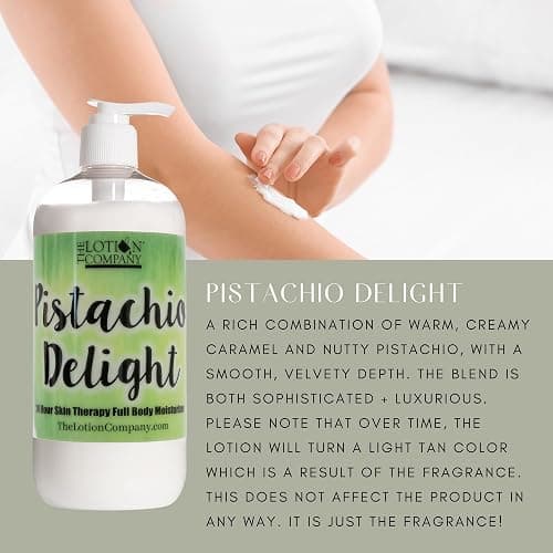 The Lotion Company Pistachio Delight Lotion – 24 Hour Skin Therapy, Luxurious Full Body Moisturizer with Aloe Vera & Vitamins, Paraben Free, Non-Greasy, Made in USA, 16 oz thumbnail 2