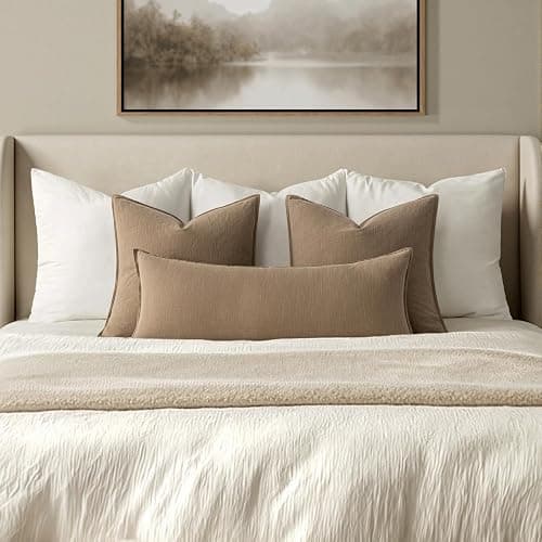 MIULEE Decorative Long Lumbar Throw Pillow Cover for Bed 14x36 Khaki Boho Farmhouse Neutral Couch Pillowcase Pack of 1 Accent Modern Sofa Cushion Livingroom Home Decor (Covers Only) thumbnail 2