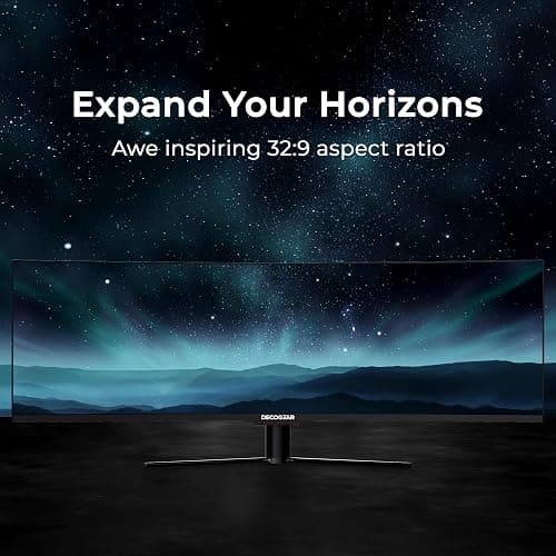 Deco Gear Curved 49” Super Ultrawide Gaming Monitor, 32:9 WDFHD 3840×1080, 144Hz, 3ms, 3000:1 VA, HDR400, Adaptive Sync, USB-C 65W, HDMI/DP, PBP/PIP, KVM, 1800R, American Seller thumbnail 3