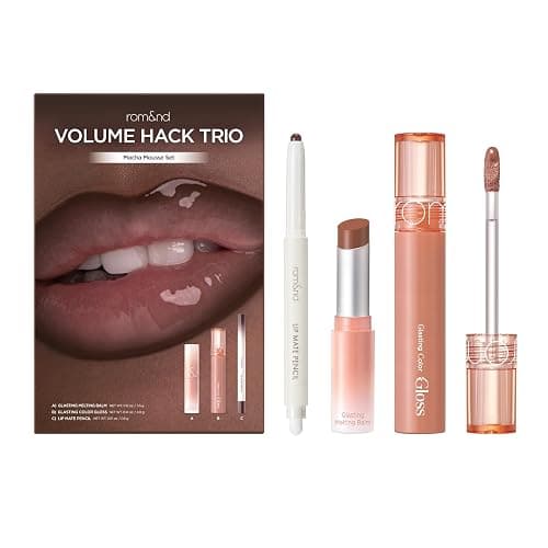 rom&nd Volume Hack Trio Mocha Mousse Lip Set | K-Beauty Plumping Gloss, Hydrating Balm & Smooth Liner | Achieve Defined, High-Shine Lips for Viral Looks. - Image 1