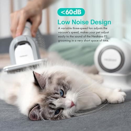 Neakasa P1 Pro Pet Grooming Kit & Vacuum Suction 99% Pet Hair, Professional Clippers with 5 Proven Grooming Tools for Dog and Cat thumbnail 6