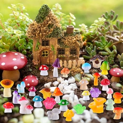 DIYDEC 80pcs Mini Resin Mushroom 80 Style Miniature Mushrooms Figures to Hide Small Tiny Resin Mushrooms Bulk for Dollhouse Decor Micro Fairy Garden Landscape Aquarium Tiny Party Favor Toys thumbnail 5