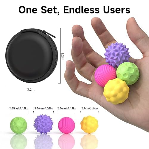 Silicone Magnetic Balls, 4 PCS Stress Relief Sensory Toys for Autism ADHD Anxiety, Quiet Office Desk Toy, Fidget Balls in Hands for Kids & Adults, Fun Gifts for Boys Girls Teens - Multicolor thumbnail 2