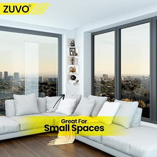Zuvo White Corner Shelf 5-Tier - Floating Corner Shelves Wall Mounted | Zigzag Bookshelf for Bedroom, Living Room, Office | 20×20×127.5cm - Space-Saving Wall Shelf thumbnail 6
